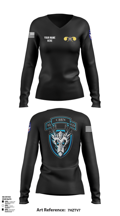 112th CRD95th CBRN Co 64456189 Women's Long Sleeve V-neck Shirt - 41