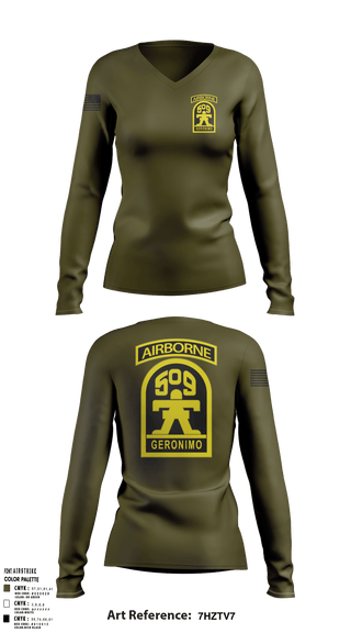Womens Long Sleeve Vneck Shirt, Geronimo, Army, Teamtime, Team time, sublimation, custom sports apparel, team uniforms, spirit wear, spiritwear, sports uniforms, custom shirts, team store, custom team store, fundraiser sports, apparel fundraiser