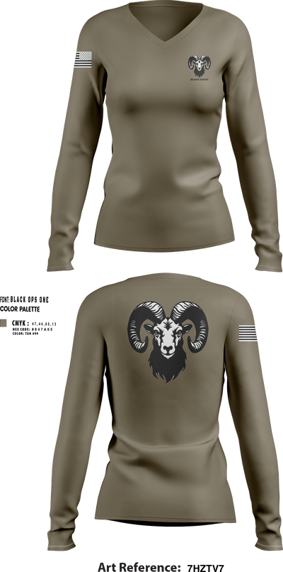 Black sheep 18926694 Women's Long Sleeve V-neck Shirt - 3