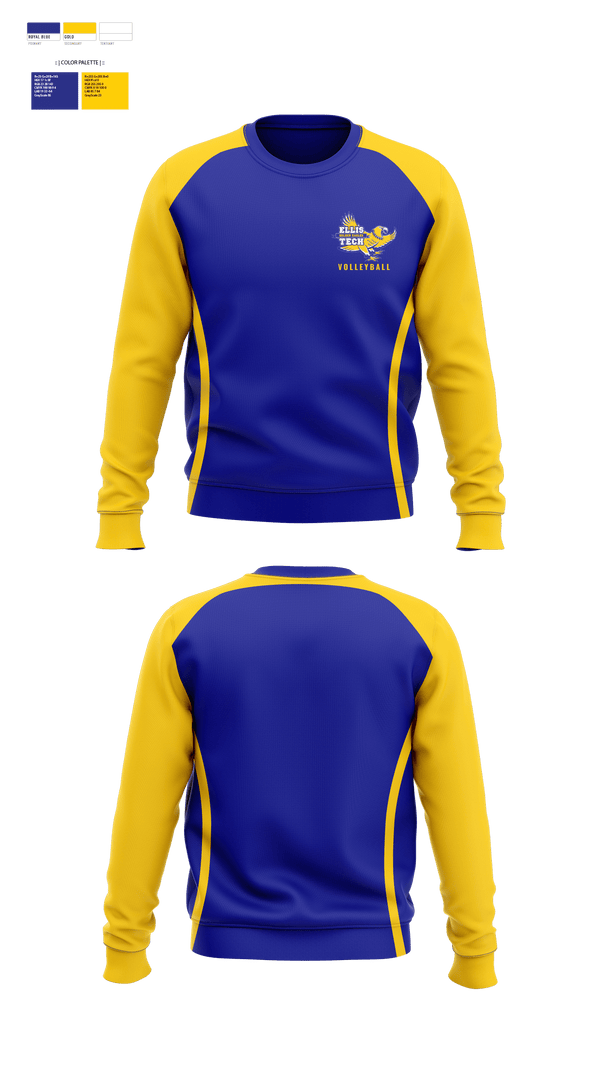 Crew Neck Sweatshirt, Harvard H Ellis R V Tech School Volleyball, Women's Volleyball, Teamtime, Team time, sublimation, custom sports apparel, team uniforms, spirit wear, spiritwear, sports uniforms, custom shirts, team store, custom team store, fundraiser sports, apparel fundraiser