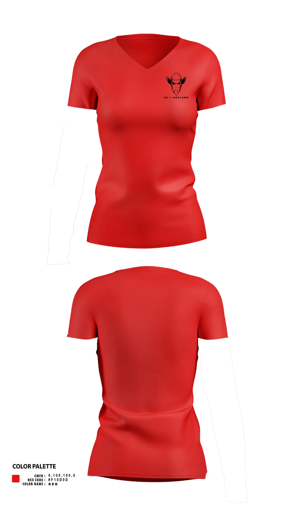 Womens Short Sleeve Vneck Shirt, DC-1 Outlaws, , Teamtime, Team time, sublimation, custom sports apparel, team uniforms, spirit wear, spiritwear, sports uniforms, custom shirts, team store, custom team store, fundraiser sports, apparel fundraiser