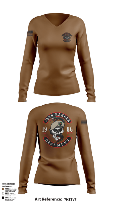 Green Beret 87463289 Women's Long Sleeve V-neck Shirt - 121