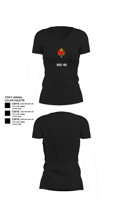 HSC-85 15010069 Women's Short Sleeve V-neck Shirt - 23
