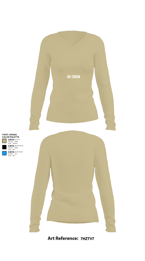 Womens Long Sleeve Vneck Shirt 1, 181 chem, Army, Teamtime, Team time, sublimation, custom sports apparel, team uniforms, spirit wear, spiritwear, sports uniforms, custom shirts, team store, custom team store, fundraiser sports, apparel fundraiser