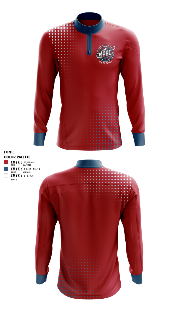 Quarter Zip Jacket, MPAC 360° Wrestling, Wrestling, Teamtime, Team time, sublimation, custom sports apparel, team uniforms, spirit wear, spiritwear, sports uniforms, custom shirts, team store, custom team store, fundraiser sports, apparel fundraiser