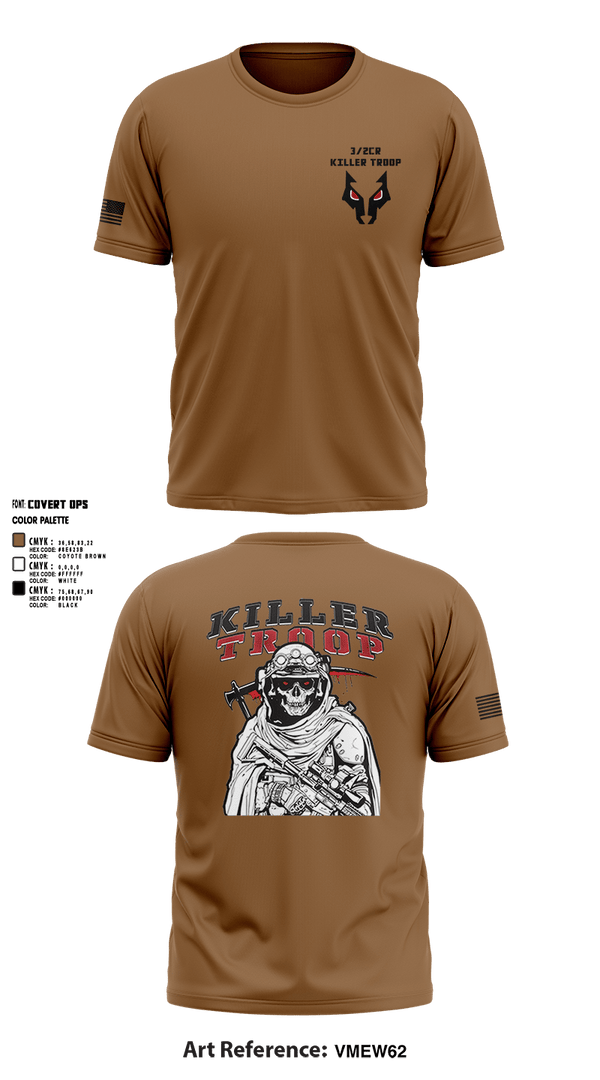 Short Sleeve Performance Shirt, 3/2CR Killer Troop, Army, Teamtime, Team time, sublimation, custom sports apparel, team uniforms, spirit wear, spiritwear, sports uniforms, custom shirts, team store, custom team store, fundraiser sports, apparel fundraiser