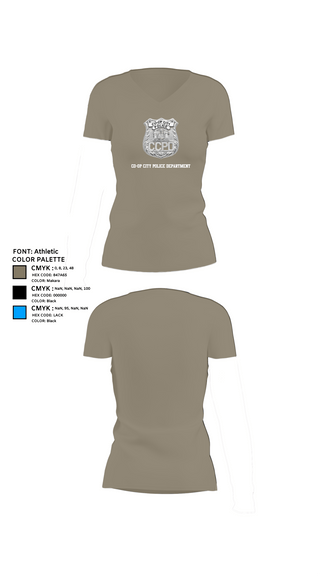 Womens Short Sleeve Vneck Shirt, Co-op City Police Department, Police, Teamtime, Team time, sublimation, custom sports apparel, team uniforms, spirit wear, spiritwear, sports uniforms, custom shirts, team store, custom team store, fundraiser sports, apparel fundraiser