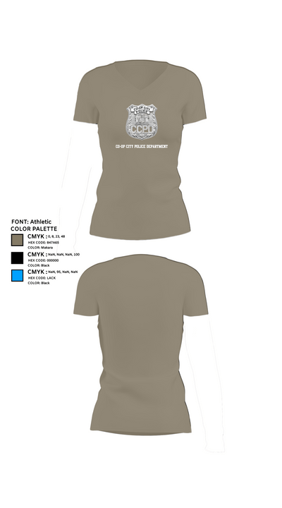 Co-op City Police Department 96634913 Women's Short Sleeve V-neck Shirt - 61
