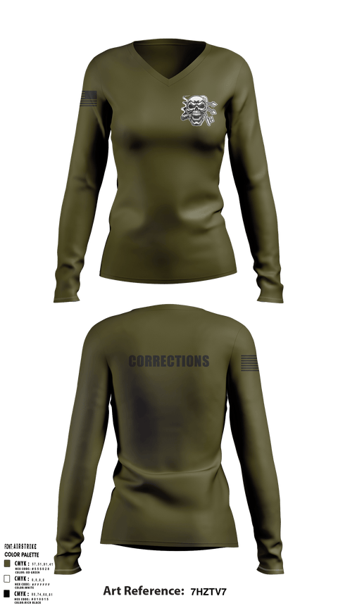 Womens Long Sleeve Vneck Shirt, Corrections, Police, Teamtime, Team time, sublimation, custom sports apparel, team uniforms, spirit wear, spiritwear, sports uniforms, custom shirts, team store, custom team store, fundraiser sports, apparel fundraiser