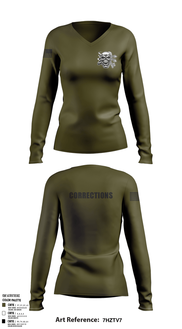 Womens Long Sleeve Vneck Shirt, Corrections, Police, Teamtime, Team time, sublimation, custom sports apparel, team uniforms, spirit wear, spiritwear, sports uniforms, custom shirts, team store, custom team store, fundraiser sports, apparel fundraiser