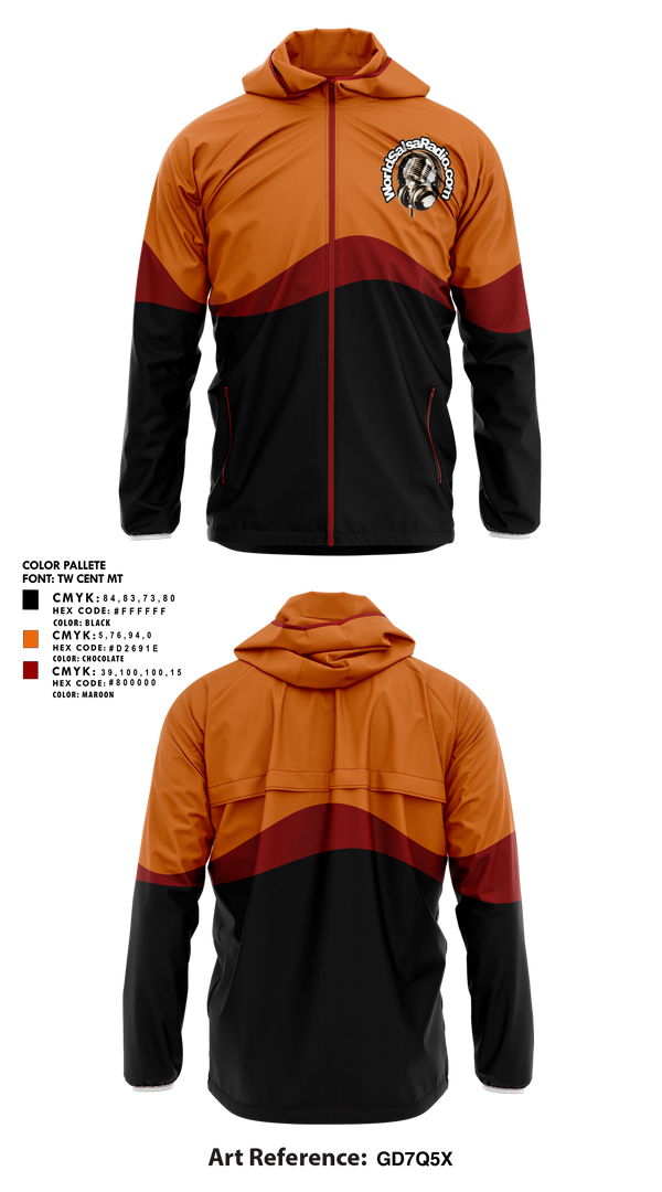 Windbreaker, WorldSalsaRadio.com, , Teamtime, Team time, sublimation, custom sports apparel, team uniforms, spirit wear, spiritwear, sports uniforms, custom shirts, team store, custom team store, fundraiser sports, apparel fundraiser