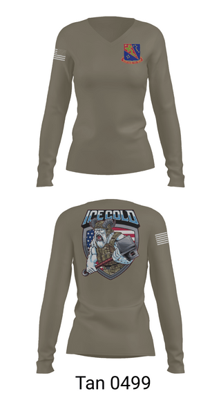 Womens Long Sleeve Vneck Shirt 1, BCO, 1163D TFSB, Army, Teamtime, Team time, sublimation, custom sports apparel, team uniforms, spirit wear, spiritwear, sports uniforms, custom shirts, team store, custom team store, fundraiser sports, apparel fundraiser