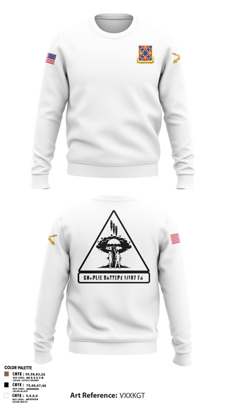 Crew Neck Sweatshirt, C BTRY 1/107 FA, National Guard, Teamtime, Team time, sublimation, custom sports apparel, team uniforms, spirit wear, spiritwear, sports uniforms, custom shirts, team store, custom team store, fundraiser sports, apparel fundraiser