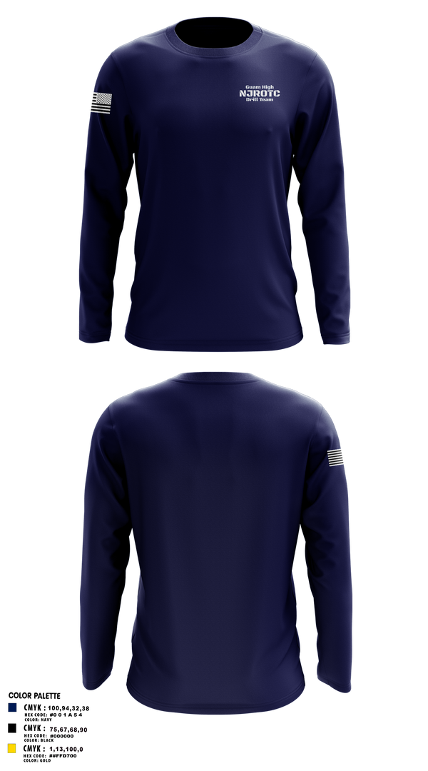 Long Sleeve Performance Shirt, Guam High NJROTC Drill Team, , Teamtime, Team time, sublimation, custom sports apparel, team uniforms, spirit wear, spiritwear, sports uniforms, custom shirts, team store, custom team store, fundraiser sports, apparel fundraiser