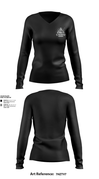 Womens Long Sleeve Vneck Shirt, El Trío Paranormal, , Teamtime, Team time, sublimation, custom sports apparel, team uniforms, spirit wear, spiritwear, sports uniforms, custom shirts, team store, custom team store, fundraiser sports, apparel fundraiser