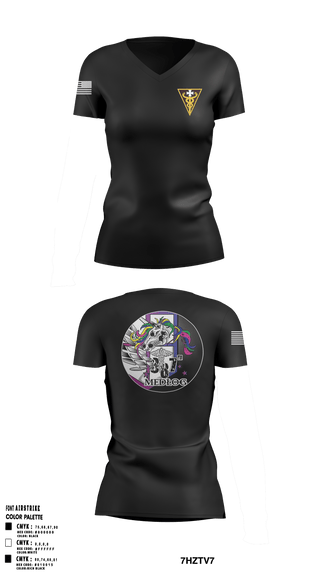 Womens Short Sleeve Vneck Shirt, 387 Medical Logistics Company, , Teamtime, Team time, sublimation, custom sports apparel, team uniforms, spirit wear, spiritwear, sports uniforms, custom shirts, team store, custom team store, fundraiser sports, apparel fundraiser