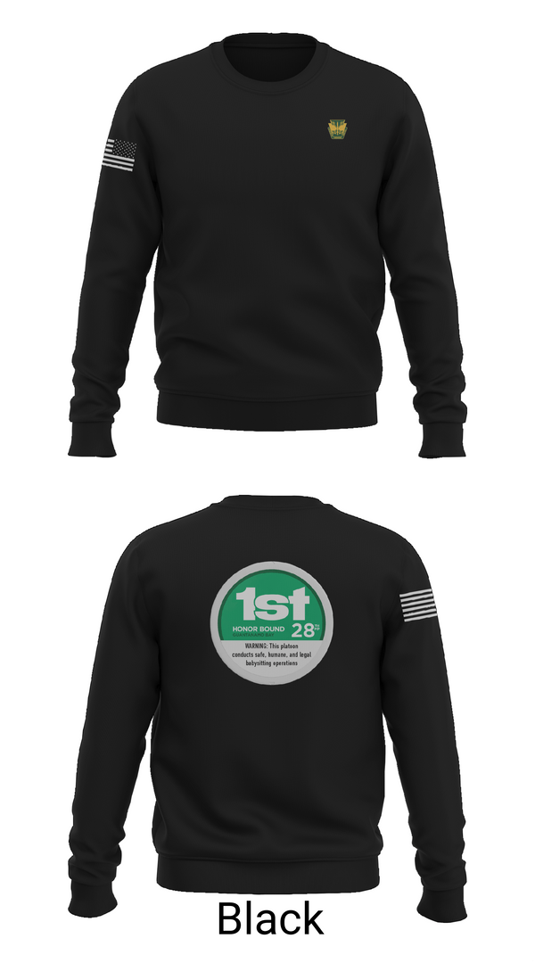 Crew Neck Sweatshirt, 28th MP Company, National Guard, Teamtime, Team time, sublimation, custom sports apparel, team uniforms, spirit wear, spiritwear, sports uniforms, custom shirts, team store, custom team store, fundraiser sports, apparel fundraiser
