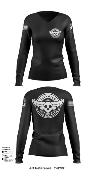 Womens Long Sleeve Vneck Shirt, Elevated Industries, , Teamtime, Team time, sublimation, custom sports apparel, team uniforms, spirit wear, spiritwear, sports uniforms, custom shirts, team store, custom team store, fundraiser sports, apparel fundraiser