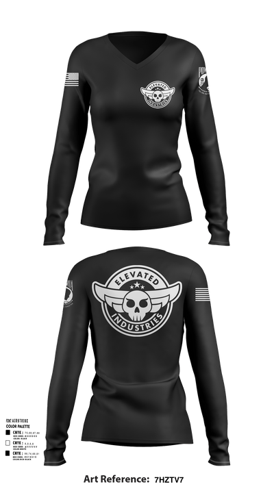 Elevated Industries 26715295 Women's Long Sleeve V-neck Shirt - 102