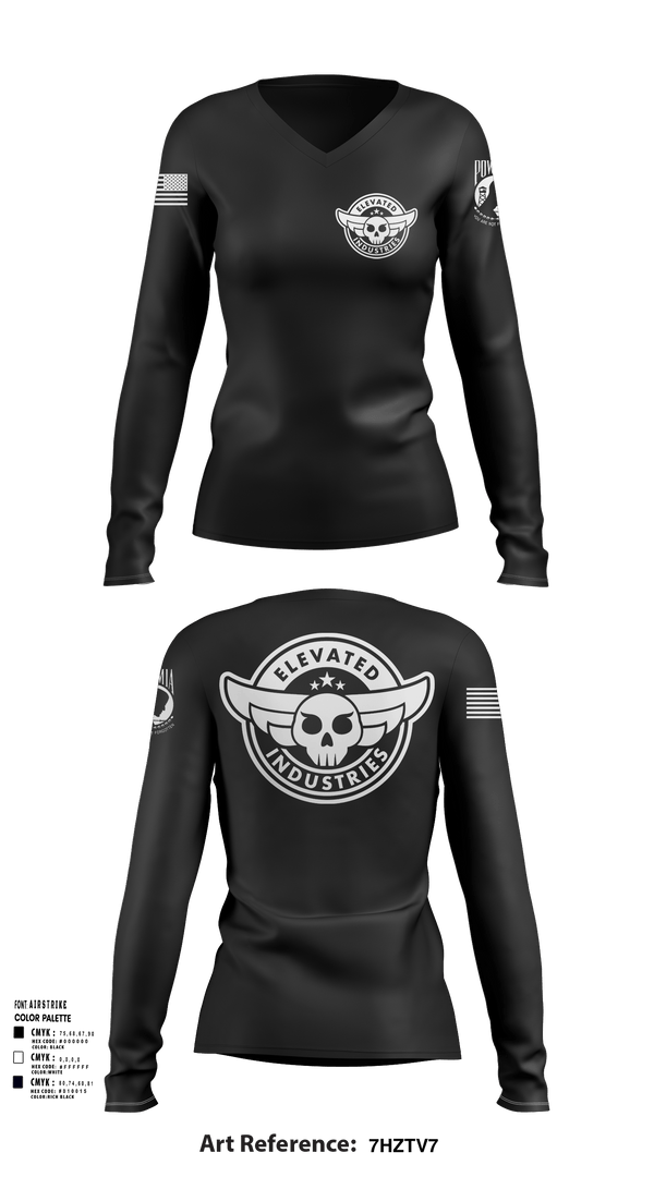 Womens Long Sleeve Vneck Shirt, Elevated Industries, , Teamtime, Team time, sublimation, custom sports apparel, team uniforms, spirit wear, spiritwear, sports uniforms, custom shirts, team store, custom team store, fundraiser sports, apparel fundraiser