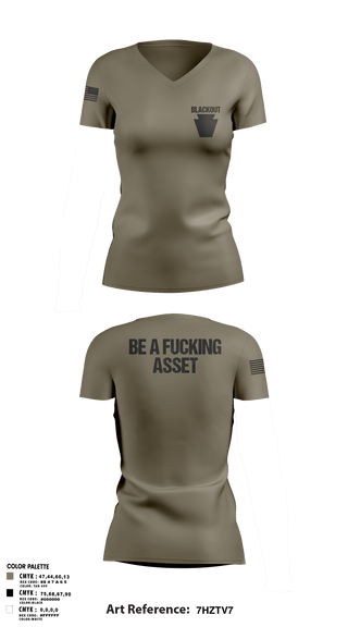 Womens Short Sleeve Vneck Shirt, Blackout, National Guard, Teamtime, Team time, sublimation, custom sports apparel, team uniforms, spirit wear, spiritwear, sports uniforms, custom shirts, team store, custom team store, fundraiser sports, apparel fundraiser