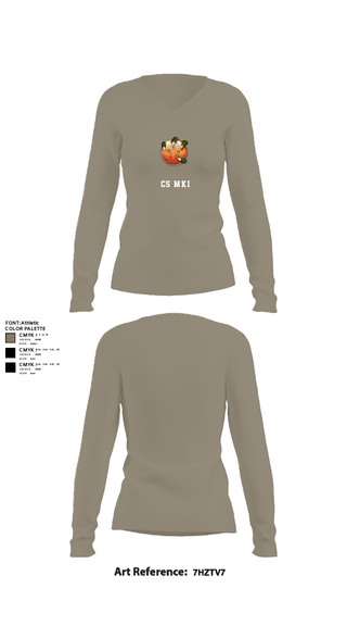 Womens Long Sleeve Vneck Shirt, USS MAKIN ISLANDC5 MKI, Navy, Teamtime, Team time, sublimation, custom sports apparel, team uniforms, spirit wear, spiritwear, sports uniforms, custom shirts, team store, custom team store, fundraiser sports, apparel fundraiser