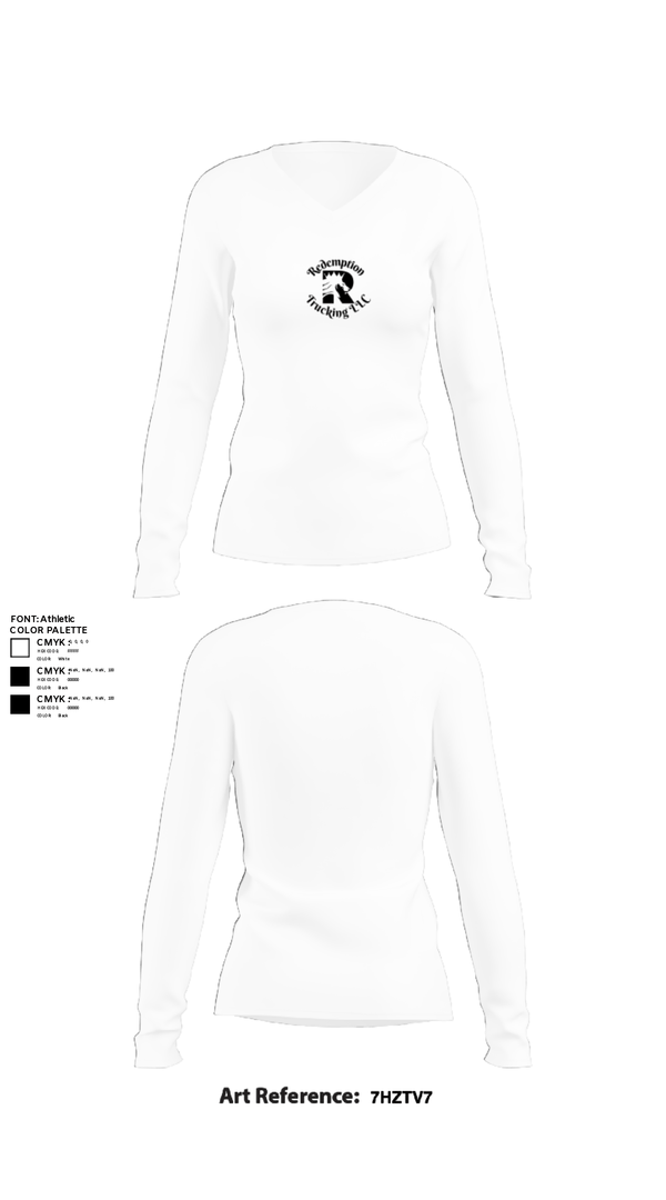 Womens Long Sleeve Vneck Shirt, Redemption Trucking LLC, , Teamtime, Team time, sublimation, custom sports apparel, team uniforms, spirit wear, spiritwear, sports uniforms, custom shirts, team store, custom team store, fundraiser sports, apparel fundraiser