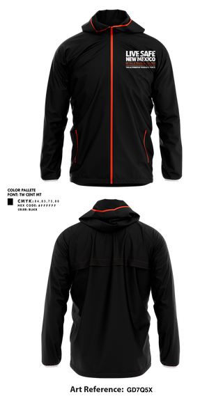 Windbreaker, Live Safe New Mexico, , Teamtime, Team time, sublimation, custom sports apparel, team uniforms, spirit wear, spiritwear, sports uniforms, custom shirts, team store, custom team store, fundraiser sports, apparel fundraiser