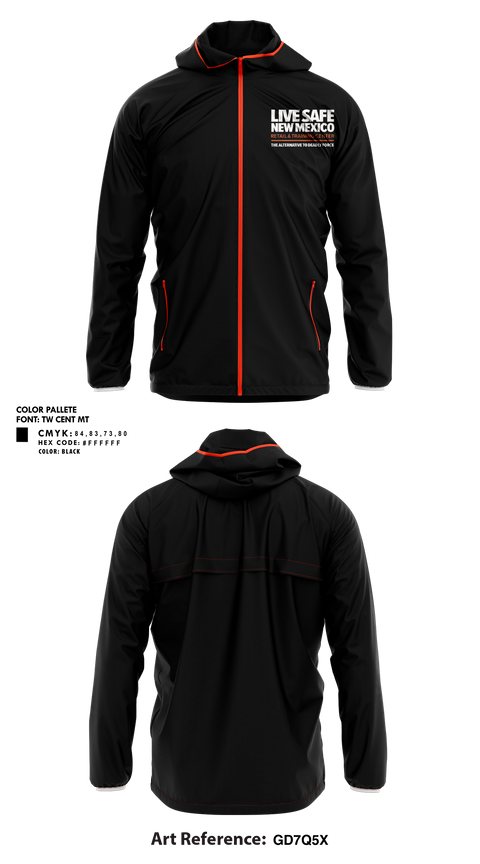 Windbreaker, Live Safe New Mexico, , Teamtime, Team time, sublimation, custom sports apparel, team uniforms, spirit wear, spiritwear, sports uniforms, custom shirts, team store, custom team store, fundraiser sports, apparel fundraiser
