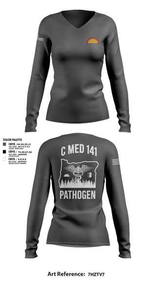 Womens Long Sleeve Vneck Shirt, C Med, National Guard, Teamtime, Team time, sublimation, custom sports apparel, team uniforms, spirit wear, spiritwear, sports uniforms, custom shirts, team store, custom team store, fundraiser sports, apparel fundraiser