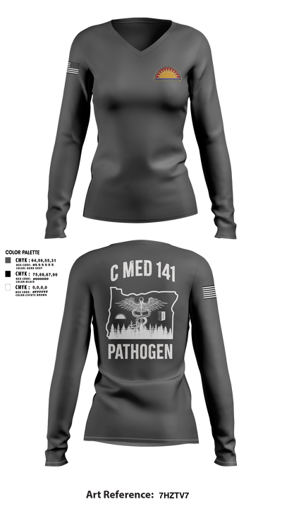 C Med 88701681 Women's Long Sleeve V-neck Shirt - 106