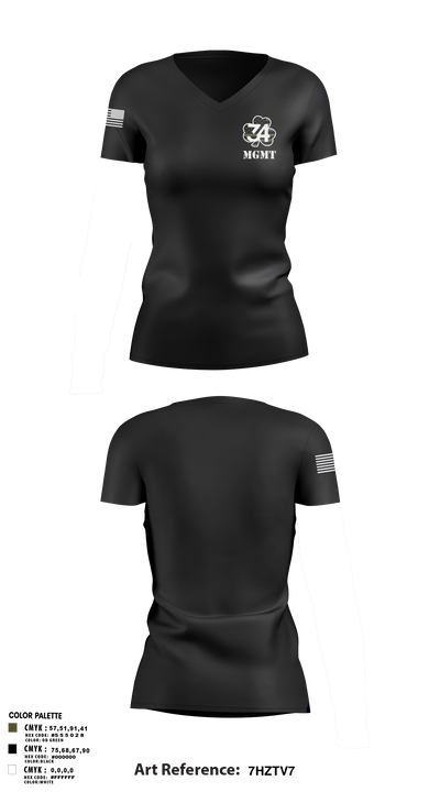 34 mgmt 15629550 Women's Short Sleeve V-neck Shirt - 3