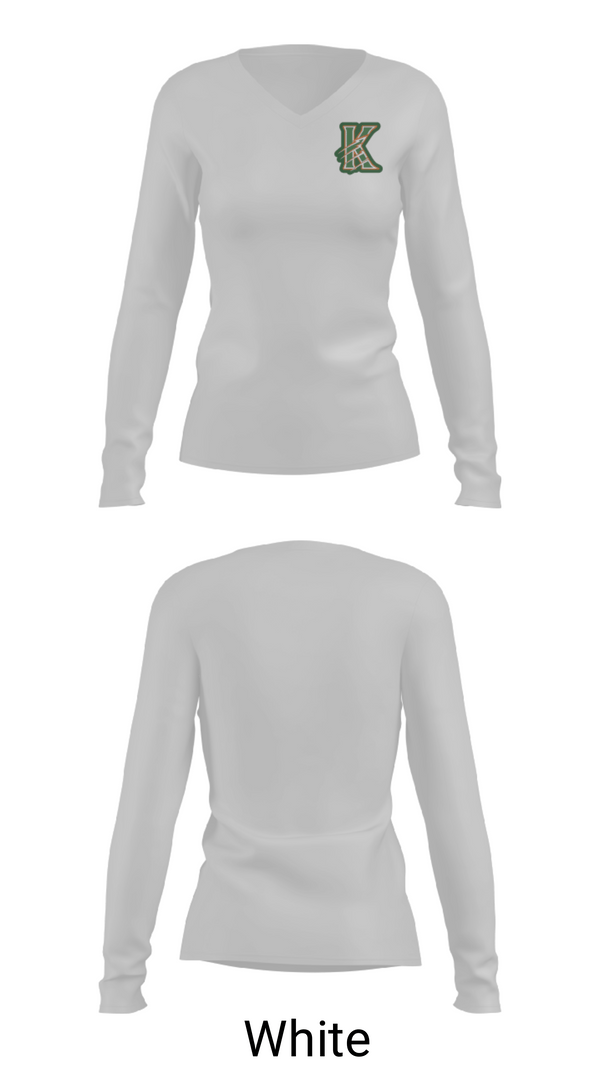 Women's Long Sleeve Vneck Shirt, Kentland, Football, Teamtime, Team time, sublimation, custom sports apparel, team uniforms, spirit wear, spiritwear, sports uniforms, custom shirts, team store, custom team store, fundraiser sports, apparel fundraiser