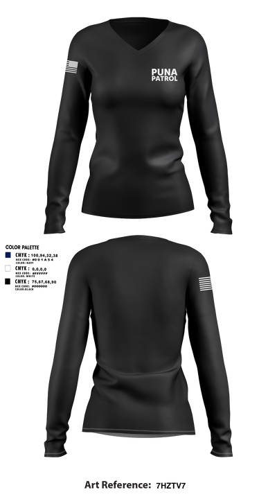 Puna Patrol 4300977 Women's Long Sleeve V-neck Shirt - 3