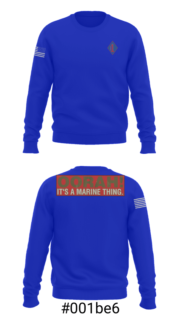 Crew Neck Sweatshirt, 1st Marine Regiment, Marines, Teamtime, Team time, sublimation, custom sports apparel, team uniforms, spirit wear, spiritwear, sports uniforms, custom shirts, team store, custom team store, fundraiser sports, apparel fundraiser