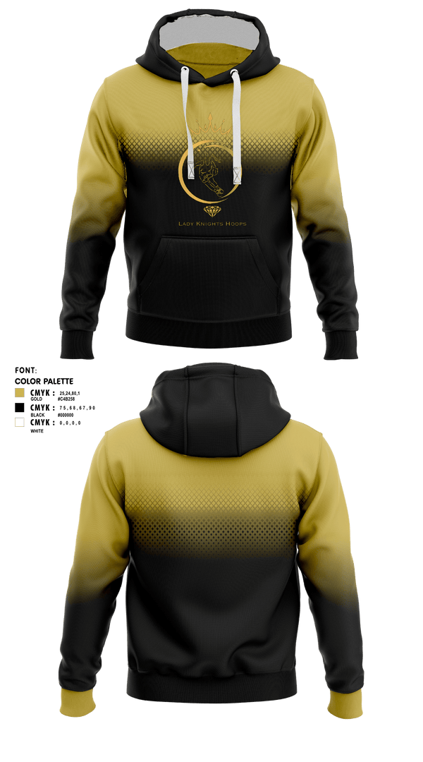Hoodie, Roland-Grise Lady Knights, Women's Basketball, Teamtime, Team time, sublimation, custom sports apparel, team uniforms, spirit wear, spiritwear, sports uniforms, custom shirts, team store, custom team store, fundraiser sports, apparel fundraiser