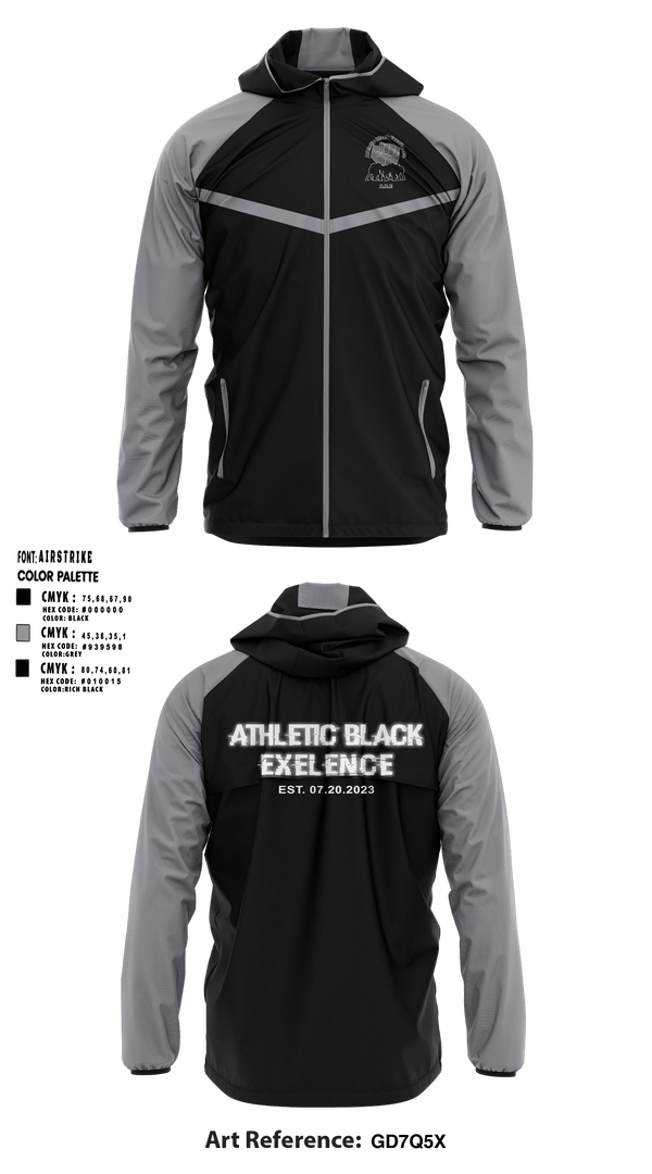 Windbreaker, Athletic black excellence 2, Spirit Store, Teamtime, Team time, sublimation, custom sports apparel, team uniforms, spirit wear, spiritwear, sports uniforms, custom shirts, team store, custom team store, fundraiser sports, apparel fundraiser