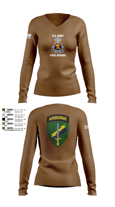 Civil Affairs Schoolhouse 5293701 Women's Long Sleeve V-neck Shirt - 2 (1)