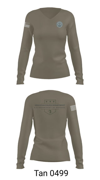 Womens Long Sleeve Vneck Shirt, GOLD STAR POLICE DEPARTMENT, , Teamtime, Team time, sublimation, custom sports apparel, team uniforms, spirit wear, spiritwear, sports uniforms, custom shirts, team store, custom team store, fundraiser sports, apparel fundraiser