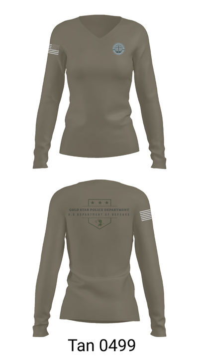 GOLD STAR POLICE DEPARTMENT 55137313 Women's Long Sleeve V-neck Shirt - 73
