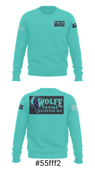 Crew Neck Sweatshirt, Wolfe FarmsWolfe Farms, , Teamtime, Team time, sublimation, custom sports apparel, team uniforms, spirit wear, spiritwear, sports uniforms, custom shirts, team store, custom team store, fundraiser sports, apparel fundraiser