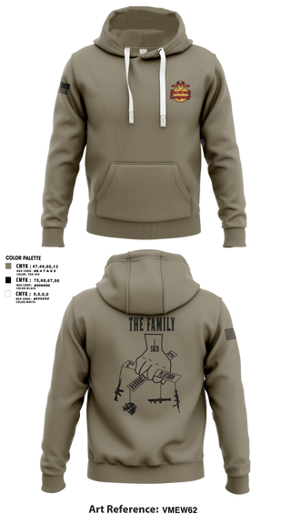 Hoodie, 2nd PLT A CO-The Family, Army, Teamtime, Team time, sublimation, custom sports apparel, team uniforms, spirit wear, spiritwear, sports uniforms, custom shirts, team store, custom team store, fundraiser sports, apparel fundraiser