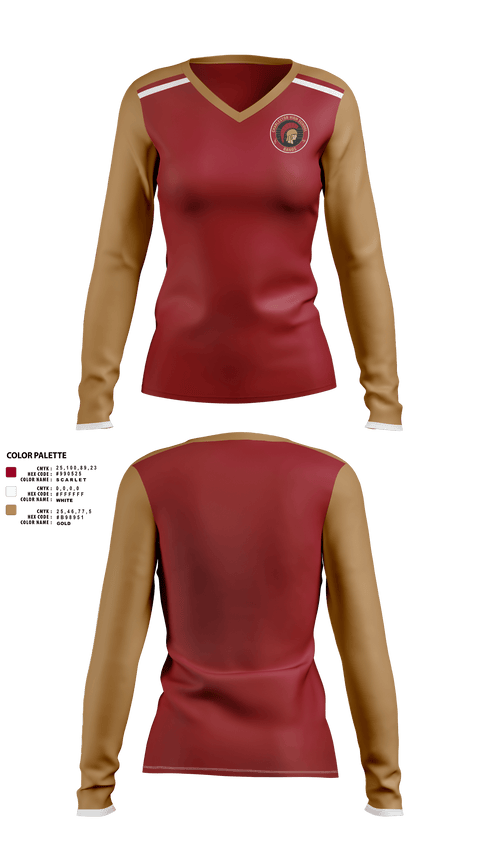 Womens Long Sleeve Vneck Shirt, Charleston High School Band, Spirit Store, Teamtime, Team time, sublimation, custom sports apparel, team uniforms, spirit wear, spiritwear, sports uniforms, custom shirts, team store, custom team store, fundraiser sports, apparel fundraiser