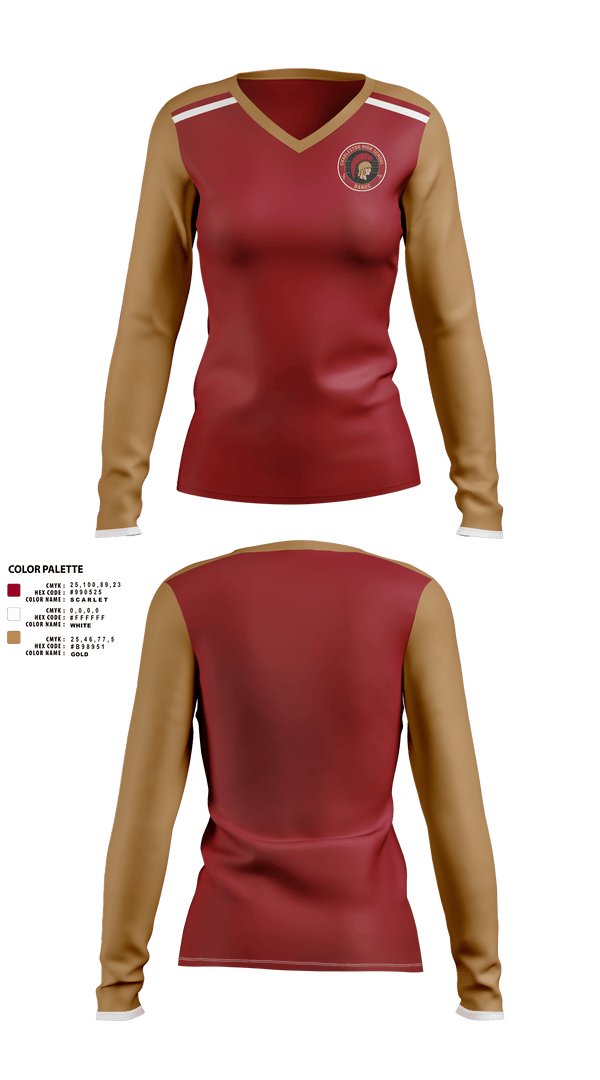 Womens Long Sleeve Vneck Shirt, Charleston High School Band, Spirit Store, Teamtime, Team time, sublimation, custom sports apparel, team uniforms, spirit wear, spiritwear, sports uniforms, custom shirts, team store, custom team store, fundraiser sports, apparel fundraiser