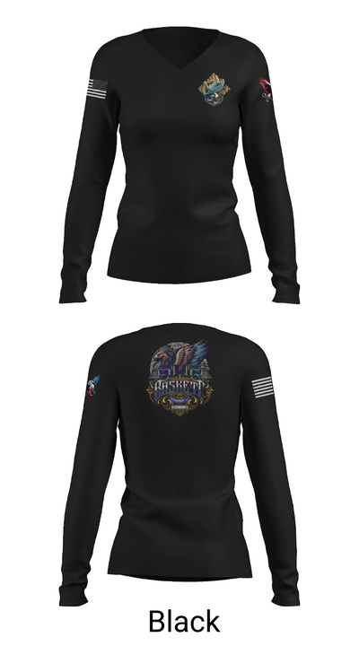 Baskett Transport LLC 41434065 Women's Long Sleeve V-neck Shirt - 35