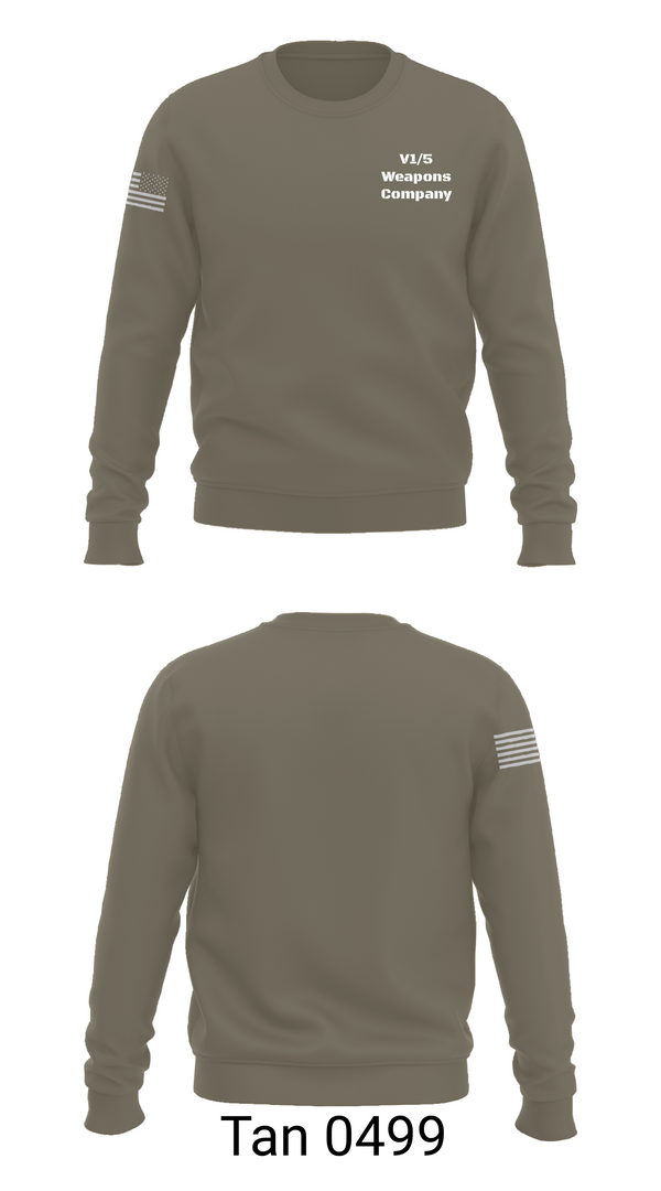 Crew Neck Sweatshirt, V1/5 Weapons Company, Marines, Teamtime, Team time, sublimation, custom sports apparel, team uniforms, spirit wear, spiritwear, sports uniforms, custom shirts, team store, custom team store, fundraiser sports, apparel fundraiser