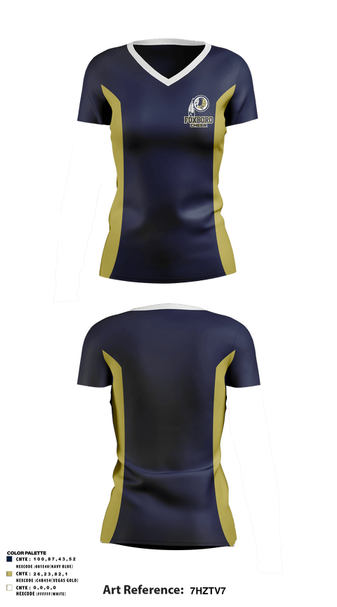 Women's Short Sleeve Vneck Shirt, Foxboro Youth Football And Cheerleading, Football, Teamtime, Team time, sublimation, custom sports apparel, team uniforms, spirit wear, spiritwear, sports uniforms, custom shirts, team store, custom team store, fundraiser sports, apparel fundraiser