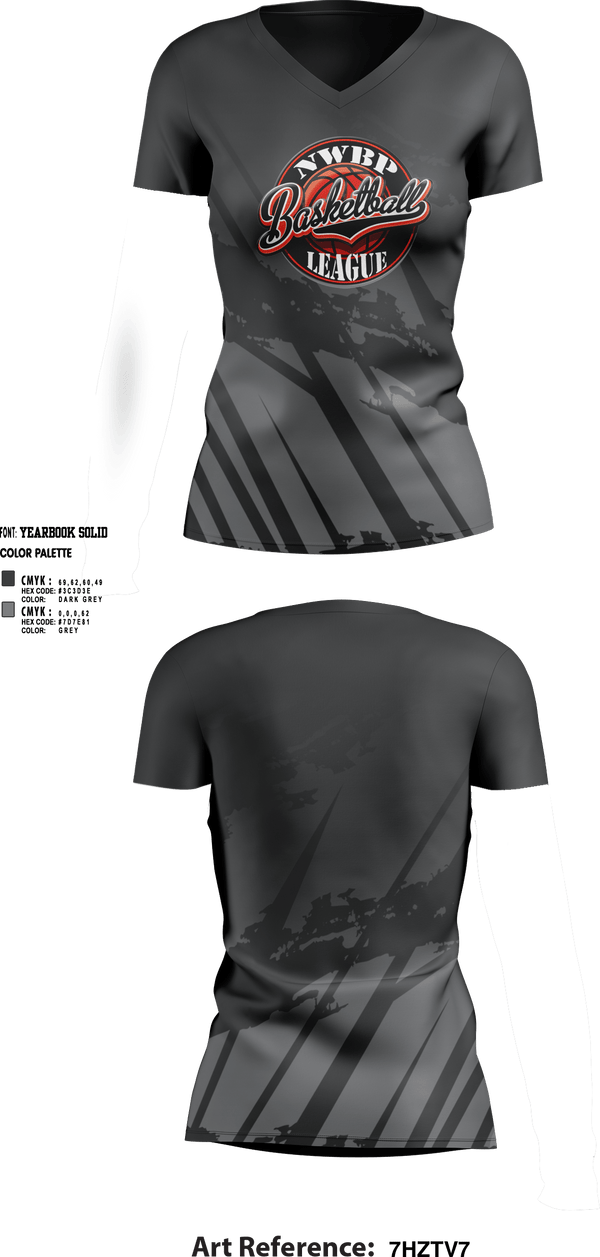 Womens Short Sleeve Vneck Shirt, North West Bergen Passaic Basketball League, Men's Basketball, Teamtime, Team time, sublimation, custom sports apparel, team uniforms, spirit wear, spiritwear, sports uniforms, custom shirts, team store, custom team store, fundraiser sports, apparel fundraiser