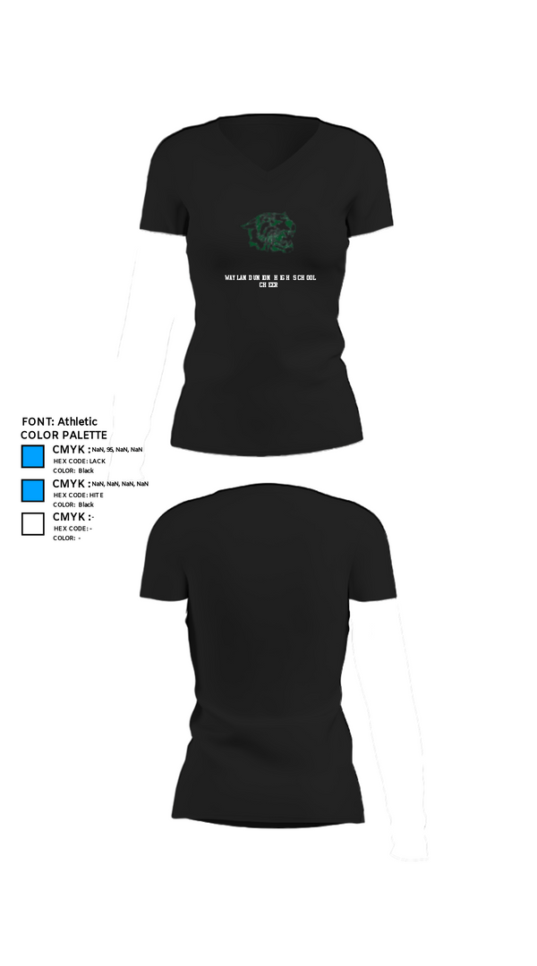 Womens Short Sleeve Vneck Shirt, Wayland Union High School Cheer, Cheer, Teamtime, Team time, sublimation, custom sports apparel, team uniforms, spirit wear, spiritwear, sports uniforms, custom shirts, team store, custom team store, fundraiser sports, apparel fundraiser
