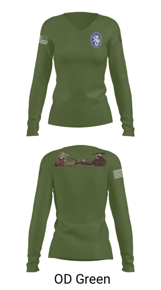 Womens Long Sleeve Vneck Shirt, 1-194 C Co, National Guard, Teamtime, Team time, sublimation, custom sports apparel, team uniforms, spirit wear, spiritwear, sports uniforms, custom shirts, team store, custom team store, fundraiser sports, apparel fundraiser